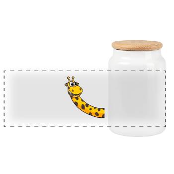 Girafe - Boîte à biscuits avec couvercle en bois - blanc - Devant