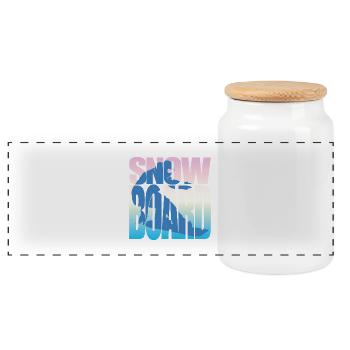 Snowboard Snowboard Geschenk für einen Snowboarder - Panorama Keksdose mit Holzdeckel - Weiß - Vorne