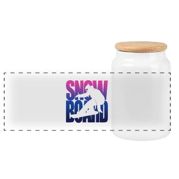 Snowboard Urlaub Wintersport Snowboarder Geschenk - Panorama Keksdose mit Holzdeckel - Weiß - Vorne