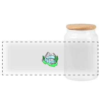 Coole Opas Fahren Wohnmobil | Camping Geschenk - Panorama Keksdose mit Holzdeckel - Weiß - Vorne