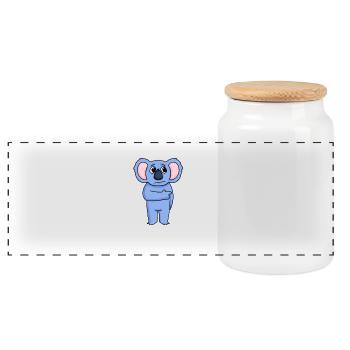 Koala Funny - He Was It - Panoramic Cookie Jar with Wooden Lid - white - Front
