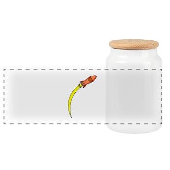 Rocket Rockets - Panoramic Cookie Jar with Wooden Lid - white - Front