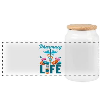 Apotheker Pharmacy Life Apotheke Pharmazie Student - Panorama Keksdose mit Holzdeckel - Weiß - Vorne