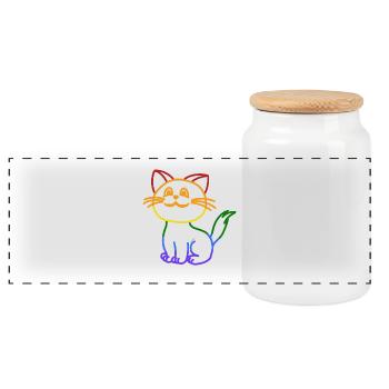 Chat LGBT Gay Pride gay tolérance Anders - Boîte à biscuits avec couvercle en bois - blanc - Devant