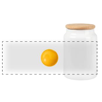Mirror Egg Costume Egg Yolk For Breakfast Brunch Love - Panoramic Cookie Jar with Wooden Lid - white - Front