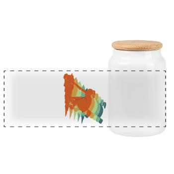 Retro-Felsklettern - cooles Geschenk für Frauen Kletterer - Panorama Keksdose mit Holzdeckel - Weiß - Vorne