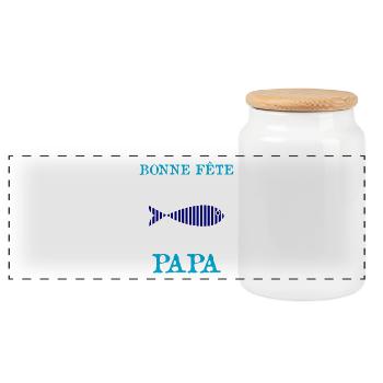 FÊTE DES PÈRES.BONNE FÊTE PAPA. PAPA. BONNE FÊTE - Boîte à biscuits avec couvercle en bois - blanc - Devant