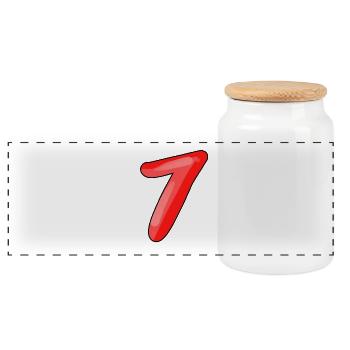 7 - Panoramic Cookie Jar with Wooden Lid - white - Front