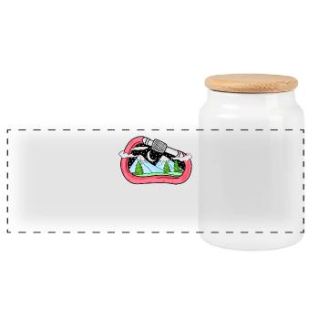 Karabiner Mountain Mountains Mountaineer Gift - Panoramic Cookie Jar with Wooden Lid - white - Front