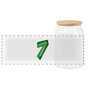 7 - Panoramic Cookie Jar with Wooden Lid - white - Front