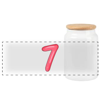 Number 7 - Number 7 - Panoramic Cookie Jar with Wooden Lid - white - Front