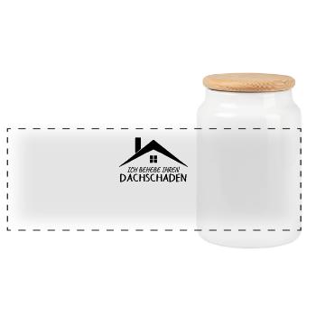 Dachdecker Spruch Provokant - Panorama Keksdose mit Holzdeckel - Weiß - Vorne