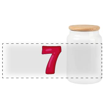 Number 7 - Number 7 - Panoramic Cookie Jar with Wooden Lid - white - Front