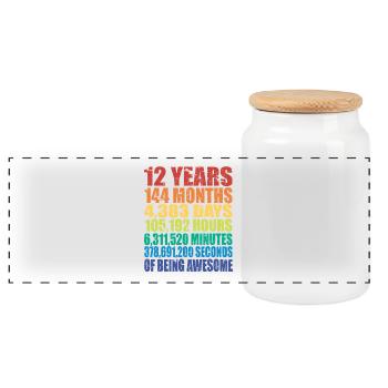 Drôle de cadeau d’anniversaire de 12 ans, 12 ans - Boîte à biscuits avec couvercle en bois - blanc - Devant