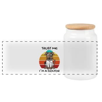 Tiermedizin Tier Tierarzt Geschenk - Panorama Keksdose mit Holzdeckel - Weiß - Vorne