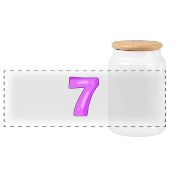 7 purple - Panoramic Cookie Jar with Wooden Lid - white - Front