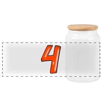4 rouge - Boîte à biscuits avec couvercle en bois - blanc - Devant