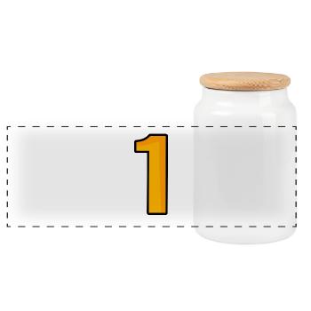 Number 1 - Panoramic Cookie Jar with Wooden Lid - white - Front