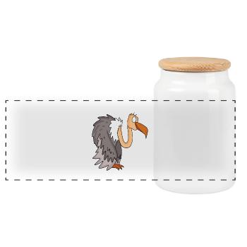 Vautours - Boîte à biscuits avec couvercle en bois - blanc - Devant