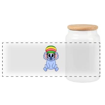 Rasta Koala - Panorama Keksdose mit Holzdeckel - Weiß - Vorne