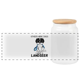 Landseer - Panorama Keksdose mit Holzdeckel - Weiß - Vorne