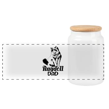 Ragdoll Dad, Lustiger Dad Ragdoll Katze Haustier Liebhaber Geschenk - Panorama Keksdose mit Holzdeckel - Weiß - Vorne