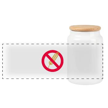 No Wheat Passover Jewish Celebration Gift - Panoramic Cookie Jar with Wooden Lid - white - Front