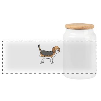 Beagle - Panorama Keksdose mit Holzdeckel - Weiß - Vorne