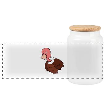 Vautour - Boîte à biscuits avec couvercle en bois - blanc - Devant