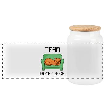 Home Office - Panoramic Cookie Jar with Wooden Lid - white - Front