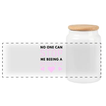 Princess - Panoramic Cookie Jar with Wooden Lid - white - Front
