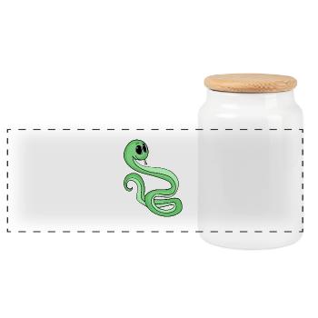 Serpent - Boîte à biscuits avec couvercle en bois - blanc - Devant