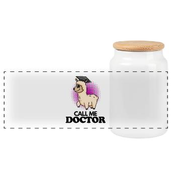 Thèse de doctorat Doctorat Doctorat Doctorat - Boîte à biscuits avec couvercle en bois - blanc - Devant
