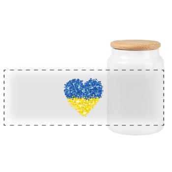 Ukraine Flag Heart Résumé - Boîte à biscuits avec couvercle en bois - blanc - Devant