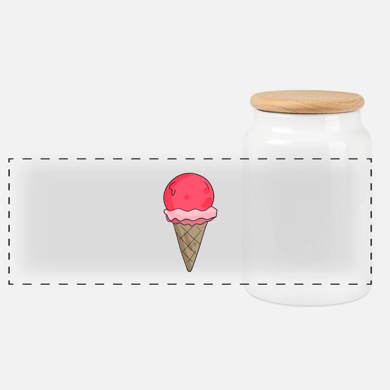 Eis - Panorama Keksdose mit Holzdeckel - Weiß