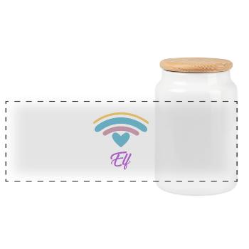 11. Geburtstag Regenbogen - Panorama Keksdose mit Holzdeckel - Weiß - Vorne