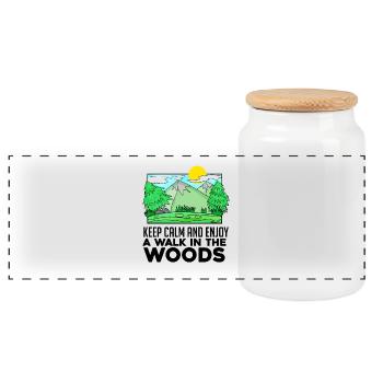 Mountains Hiking Mountaineering Mountains Gift - Panoramic Cookie Jar with Wooden Lid - white - Front