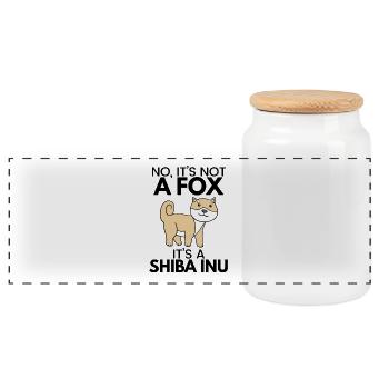 Shiba Inu Hundebesitzer Geschenk - Panorama Keksdose mit Holzdeckel - Weiß - Vorne