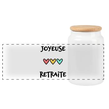 RETRAITE. BONNE RETRAITE. JOYEUSE RETRAITE - Boîte à biscuits avec couvercle en bois - blanc - Devant