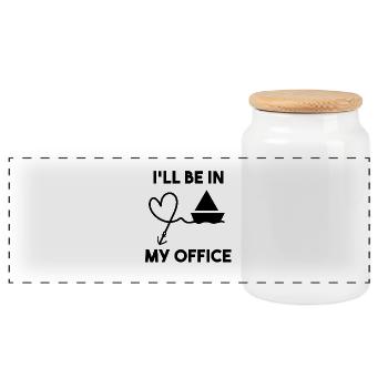 Boat Captain Motorboat Boat License - Panoramic Cookie Jar with Wooden Lid - white - Front