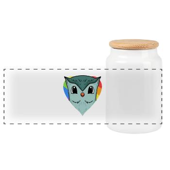 Owl Lgbt Rainbow Couleurs - Boîte à biscuits avec couvercle en bois - blanc - Devant