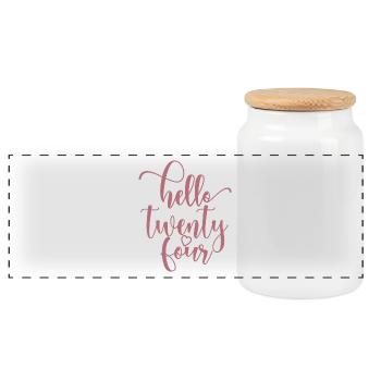 Bonjour Vingt-quatre mignons anniversaire de 24 ans - Boîte à biscuits avec couvercle en bois - blanc - Devant