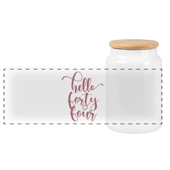 Hello Forty Four Cute 44 Years Old Birthday - Panoramic Cookie Jar with Wooden Lid - white - Front