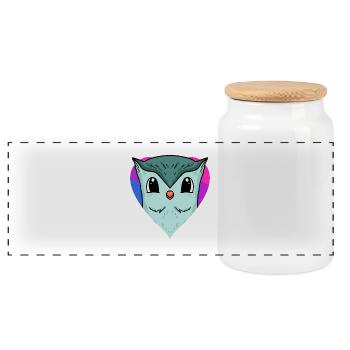 Bisexual Owl Gift - Panoramic Cookie Jar with Wooden Lid - white - Front