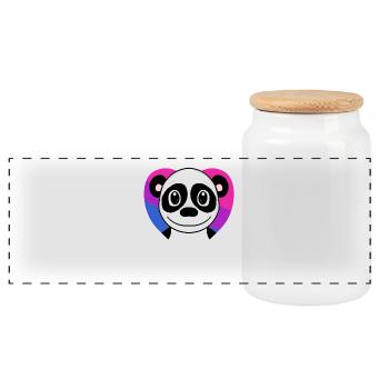 Bisexuell Panda Geschenk - Panorama Keksdose mit Holzdeckel - Weiß - Vorne
