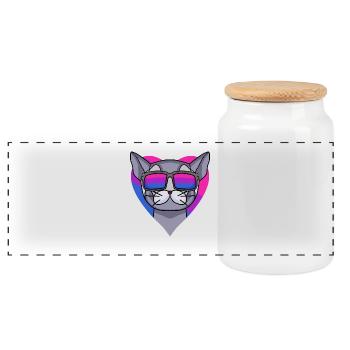 Cadeau bisexuel British Shorthair Cat - Boîte à biscuits avec couvercle en bois - blanc - Devant