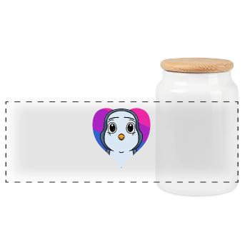 Bisexuell Pinguin Geschenk - Panorama Keksdose mit Holzdeckel - Weiß - Vorne