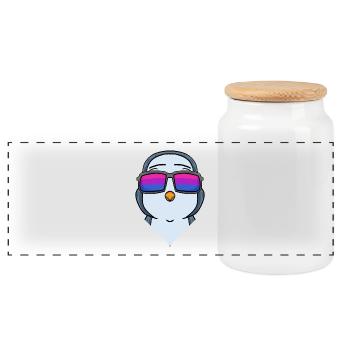 Bisexuell Pinguin Geschenk - Panorama Keksdose mit Holzdeckel - Weiß - Vorne