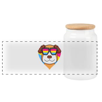 Pansexuell Jack Russell Terrier Hund Geschenk - Panorama Keksdose mit Holzdeckel - Weiß - Vorne