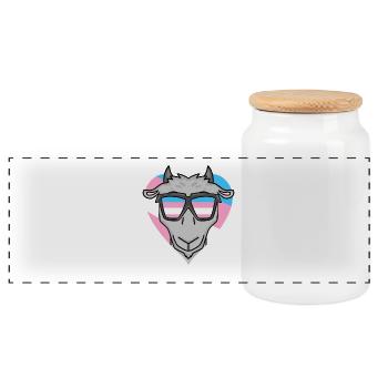 Cadeau de chèvre transsexuel transgenre - Boîte à biscuits avec couvercle en bois - blanc - Devant
